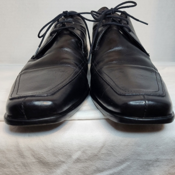 Browns men's black leather square toe lace up front dress shoes. Size 39 - Picture 3 of 16
